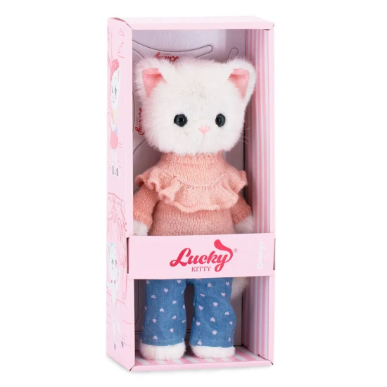Lucky Kitty Plüschkatze Sophie – Denim Hearts