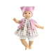Paola Reina Puppe Baby Tona 36 cm – realistische Babypuppe mit blauen Schlafaugen im Sommerkleid mit Aufdruck und lila Weste