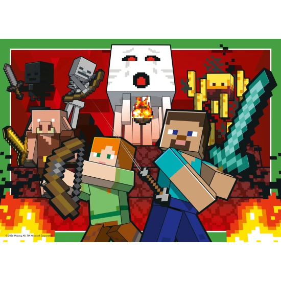 Minecraft Puzzle 4×100 Teile – Ravensburger 24120042907