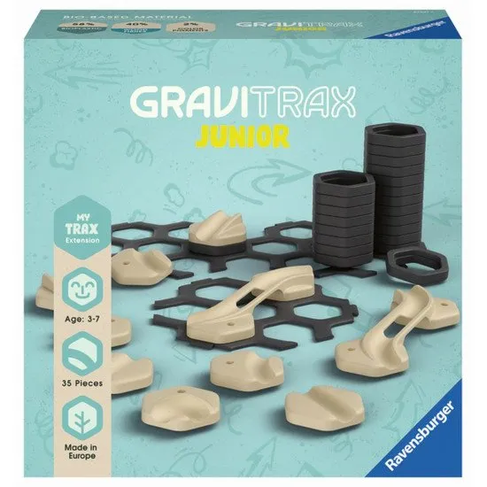 GraviTrax Junior Track mit Bauelementen aus Holz-Biokunststoff zum Ausbau von Kugelbahnen und Themenwelten