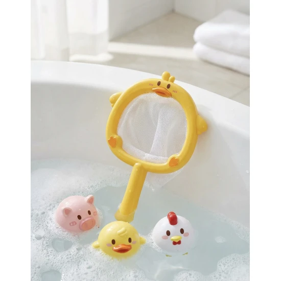 Tauchspielzeug + Kescher Bauernhof - fröhliche Tiere für die Badewanne