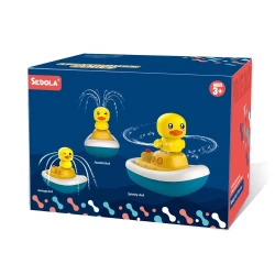 Schwimmende Boote mit Enten, 2 Stück
