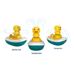 Schwimmende Boote mit Enten, 2 Stück