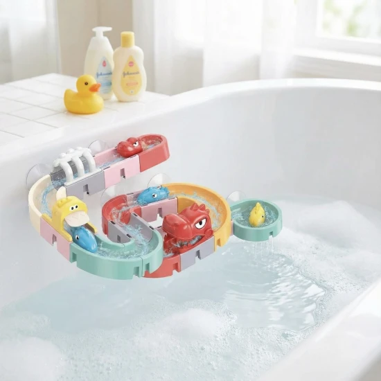 DIY Dino-Wasserballbahn, 30 Teile – Bauen und Spielen