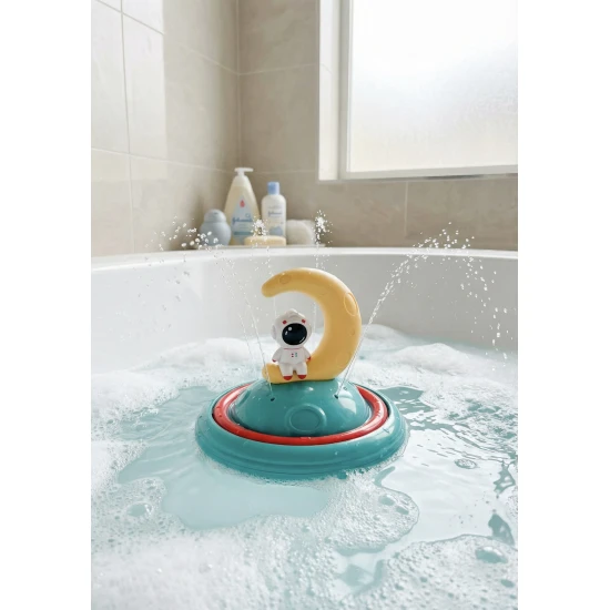 Weltraum-Astronaut auf dem Mond – schwimmendes Spritzspielzeug für Kinder