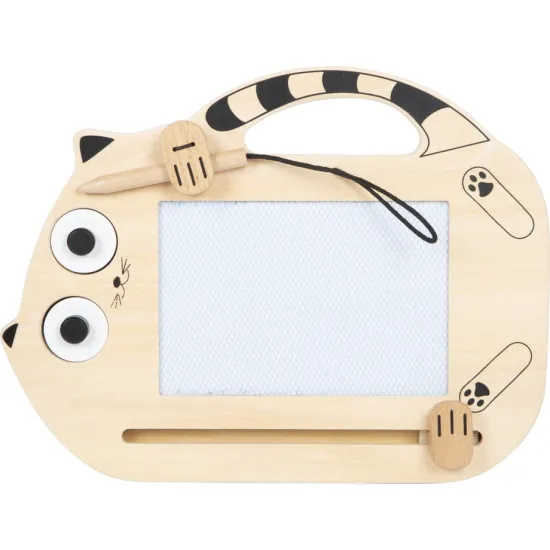 Magnetisches Zeichenbrett in Katzenform mit Stempeln und befestigtem Stift für endlosen Kreativspaß.