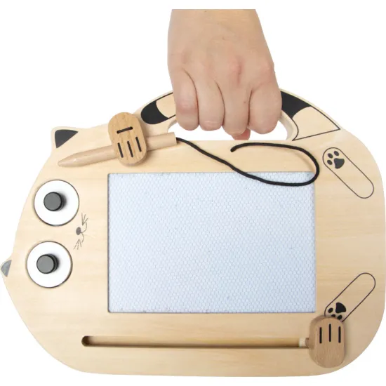 Magnetisches Zeichenbrett in Katzenform mit Stempeln und befestigtem Stift für endlosen Kreativspaß.