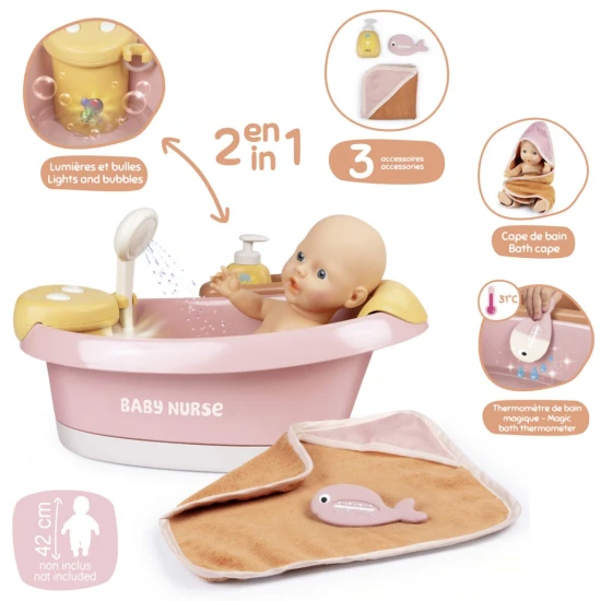 Baby Nurse Badewanne mit Zubehör elektronisch – Smoby SM220386