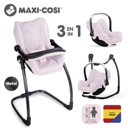 Puppen-Autositz und Hochstuhl 3-in-1 Maxi-Cosi hellrosa Puppen-Autositz und Hochstuhl 3-in-1 Maxi-Cosi hellrosa