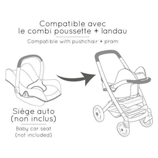 Maxi-Cosi Kombi-Puppenwagen hellrosa – Smoby SM253121