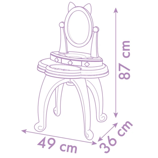 Gabby's Dollhouse Frisiertisch 2-in-1 mit Hocker Gabby's Dollhouse Frisiertisch 2-in-1 mit Hocker – Smoby SM320254