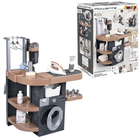 Rowenta Wäscherei 3-in-1 mit Bügeleisen und Staubsauger Rowenta Wäscherei 3-in-1 mit Bügeleisen und Staubsauger – Smoby SM330327