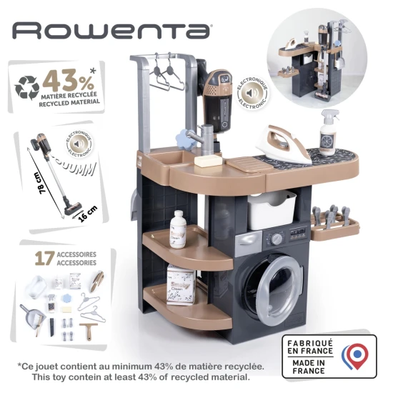Rowenta Wäscherei 3-in-1 mit Bügeleisen und Staubsauger Rowenta Wäscherei 3-in-1 mit Bügeleisen und Staubsauger – Smoby SM330327