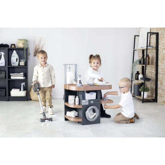 Rowenta Wäscherei 3-in-1 mit Bügeleisen und Staubsauger Rowenta Wäscherei 3-in-1 mit Bügeleisen und Staubsauger – Smoby SM330327