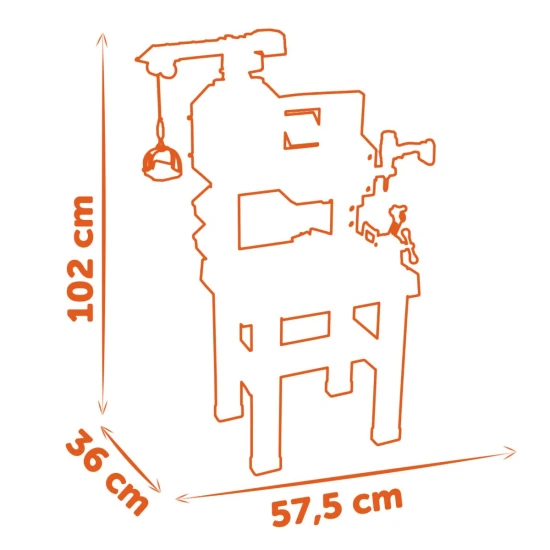 Black+Decker Große Werkbank mit Kran – Smoby SM360741