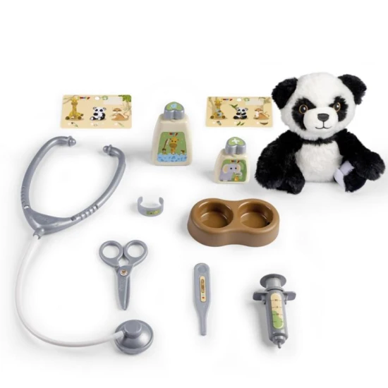 Tierarzt-Set mit Panda und 2-in-1-Transportbox