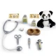 Tierarzt-Set mit Panda und 2-in-1-Transportbox