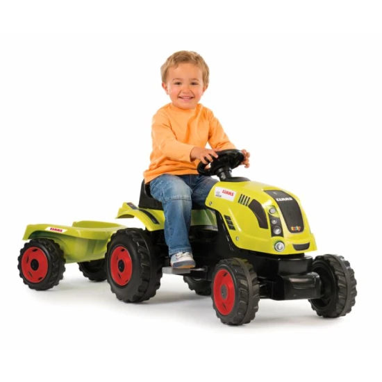 CLAAS Tretttraktor grün mit Anhänger