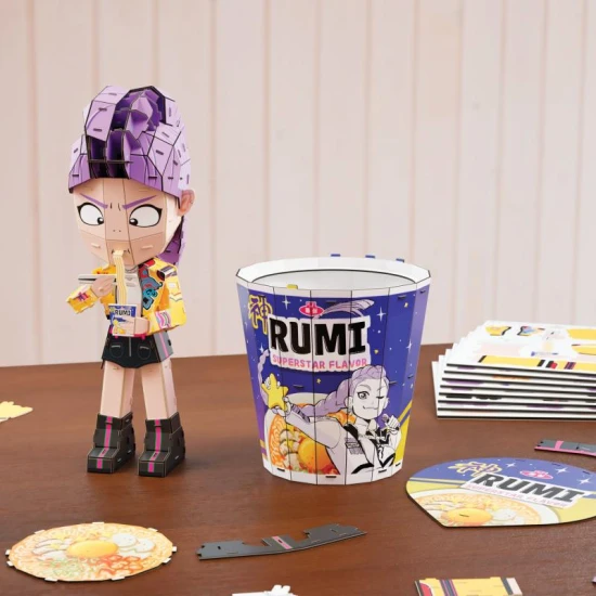 K-POP Ramen-Becher – 3D-Puzzle-Figur Rumi aus K-Pop Demon Hunters im Chibi-Stil mit Ramen-Becher