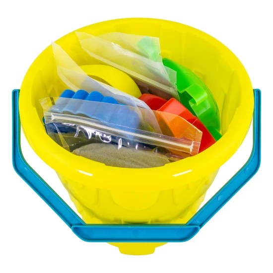 Dynamisches Sandset im Eimer „Beach“ enthält 5 Sandfarben.