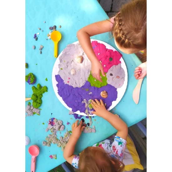 Dynamisches Sandset im Eimer „Beach“ enthält 5 Sandfarben.