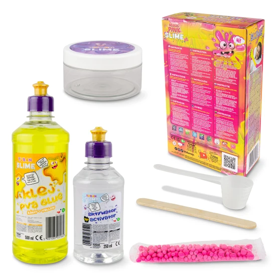DIY Slime Kit zur Herstellung von Schleim Magic Pink für Kinder. XL-Set. Stelle deinen eigenen Schleim her.