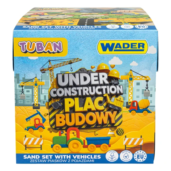 TUBAN Set Dynamischer Sand und Fluffy Sand Baustelle mit Wader Fahrzeugen