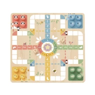 2-in-1 Brettspiel Klassiker: Mensch ärgere Dich nicht & Leiterspiel Pastell Edition