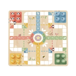 2-in-1 Brettspiel Klassiker: Mensch ärgere Dich nicht & Leiterspiel Pastell Edition