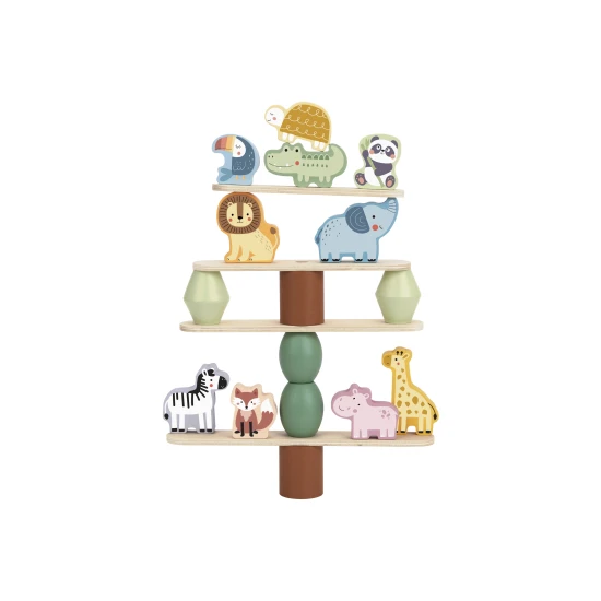 Balance-Spiel aus Holz für Kinder, Tiere, Pastellfarben, Tooky Toy