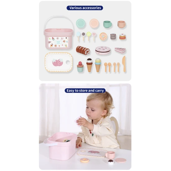 Desserts aus Holzteeservice