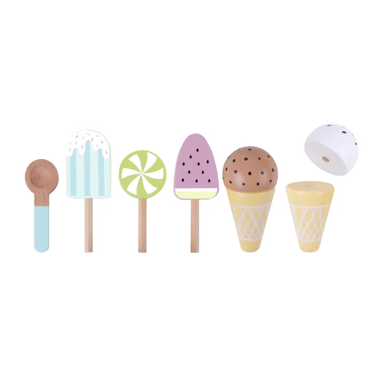 Eisstand aus Holz. Essen aus Holz. Tooky Toy