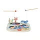Holzspiel Fischfang und Balancierspiel 2 in 1 von Tooky Toy mit bunten Fischen zum Üben der motorischen Fähigkeiten.