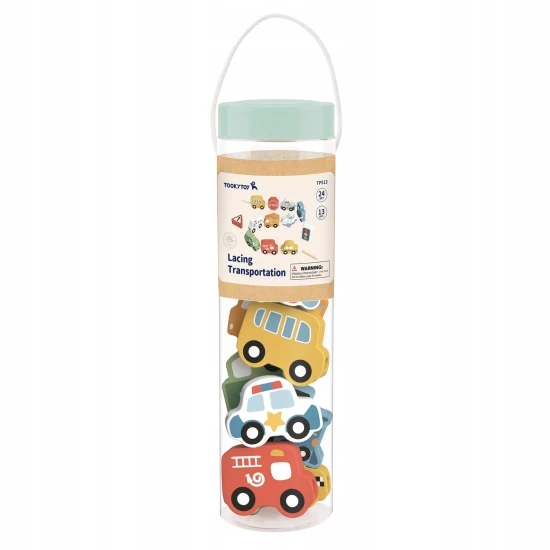 Tooky Toy Fädelspiel Fahrzeuge