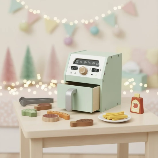 Kinderfritteuse aus Holz – Küchenspielzeug für Kinder