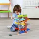 Tooky Toy bunte Holzrennstrecke mit sieben Ebenen und sechs Autos