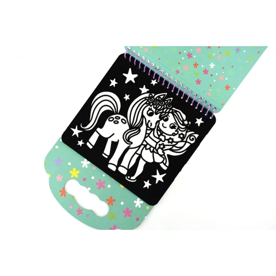 Samt-Einhorn-Malvorlagen mit 8 Markern Kreativset Tookyland