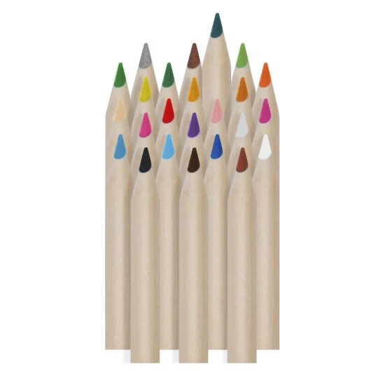 Dreieckige Buntstifte und Spitzer 24 Stück