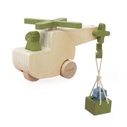 Holzhubschrauber mit Tieren
