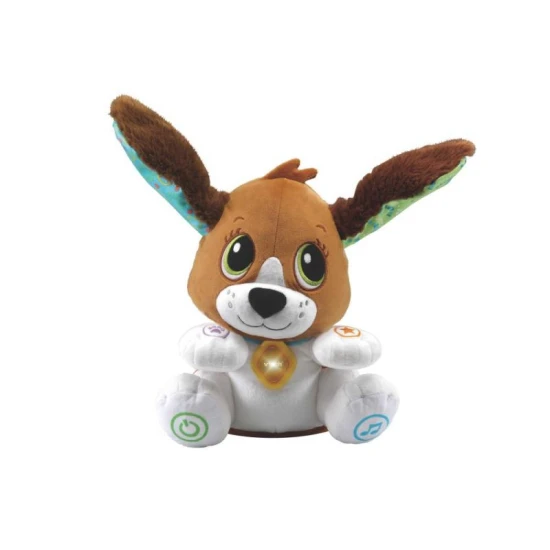 VTech Sprechender Hund – interaktives Spielzeug für Kinder, das Wörter nachspricht, Buchstaben und Zahlen lehrt, Kopf und Ohren bewegt und fröhliche Lieder singt.