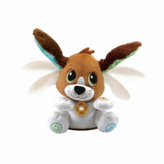 VTech Sprechender Hund – interaktives Spielzeug für Kinder, das Wörter nachspricht, Buchstaben und Zahlen lehrt, Kopf und Ohren bewegt und fröhliche Lieder singt.