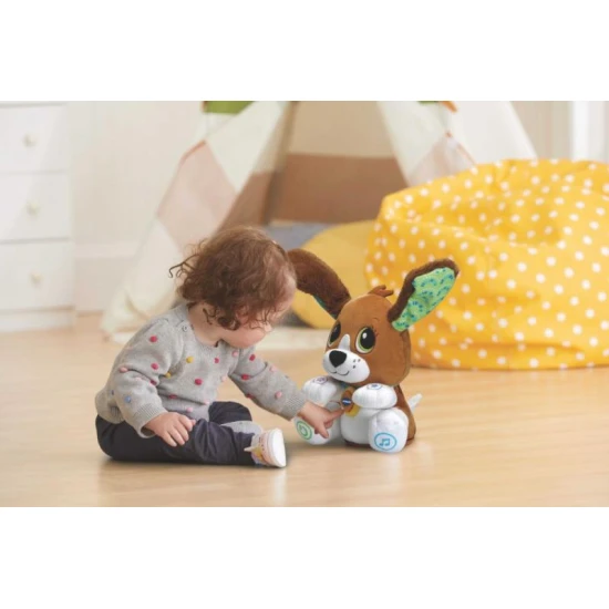 VTech Sprechender Hund – interaktives Spielzeug für Kinder, das Wörter nachspricht, Buchstaben und Zahlen lehrt, Kopf und Ohren bewegt und fröhliche Lieder singt.