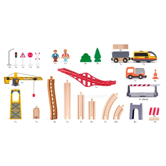 Holzeisenbahn Kran 70 Teile – Woody 102193073
