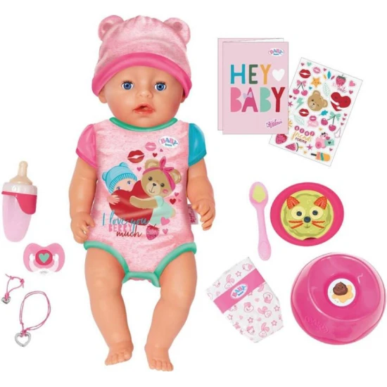 BABY born Emma 43 cm – interaktive Puppe mit Teller, Schnuller und Töpfchen
