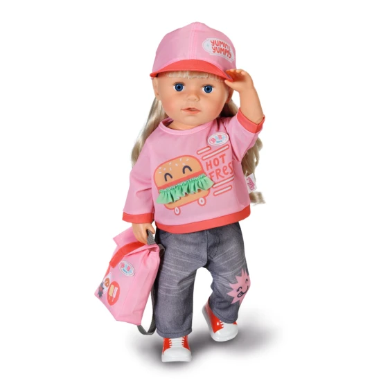 baby born kleidung fuer die stadt 43 cm t-shirt jeans schuhe cap rucksack
