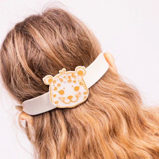 Schwimmbrille für Kinder, beige Leopardenmuster