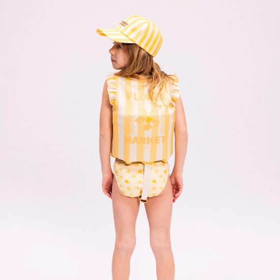 Schwimmweste mit gelbem Blumenmuster von Swim Essentials für Kinder von 3-6 Jahren
