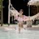 Schwimmweste mit rosa Blumenmuster und Ärmeln, Größe 2-6 Jahre