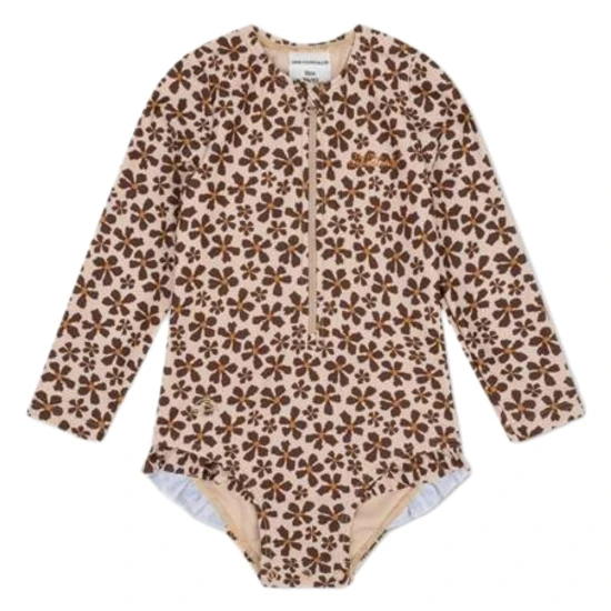 Wildblumen-Badeanzug mit langen Ärmeln und UV-Schutz 50+