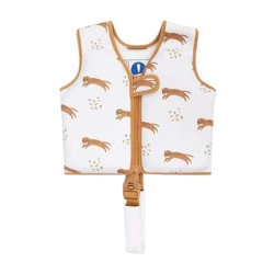 Schwimmweste für Kinder, braunes Leopardenmuster, 2-3 Jahre